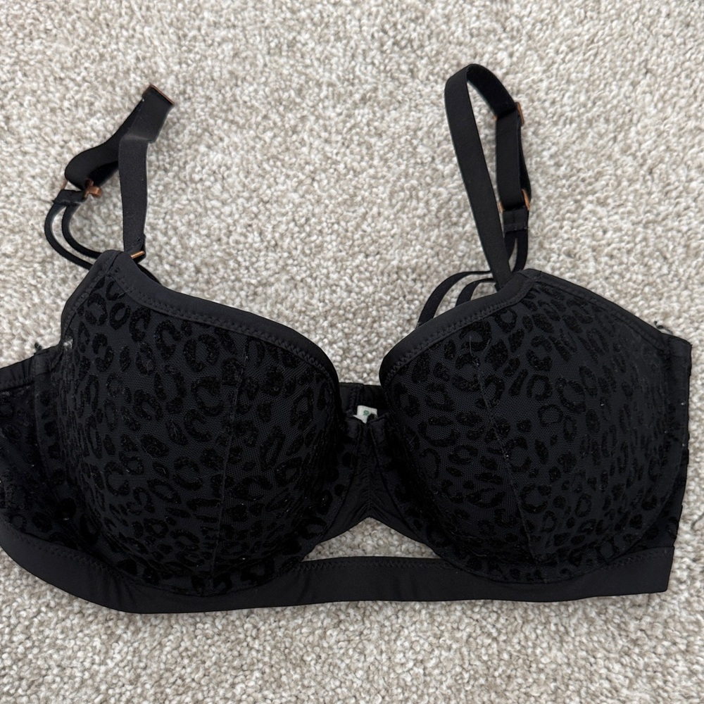Aerie Black Leopard Print Bra
